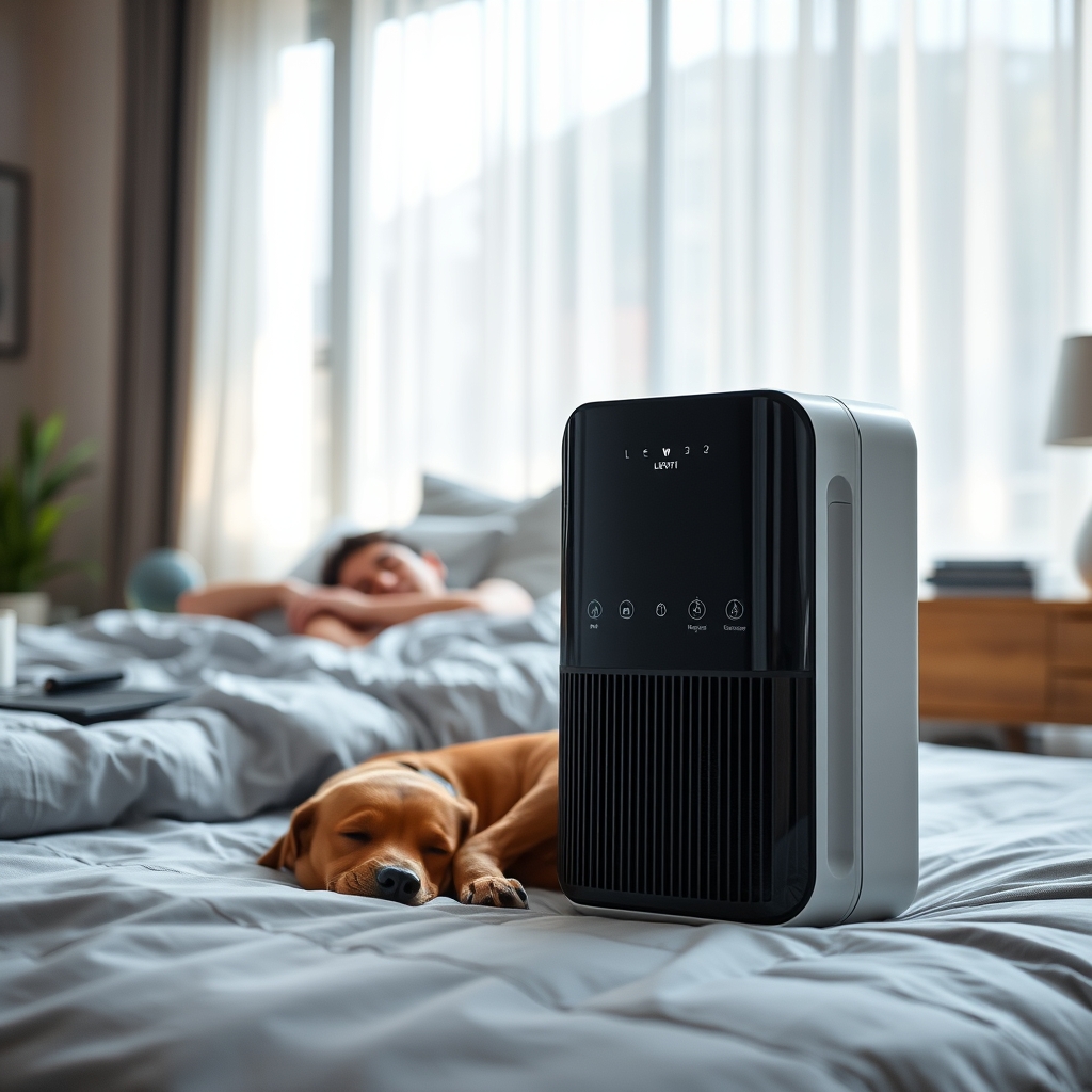air purifier in action