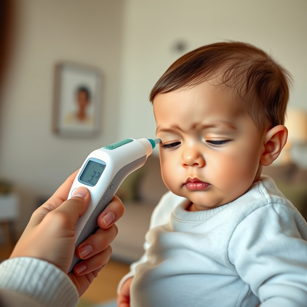 ear thermometer in action