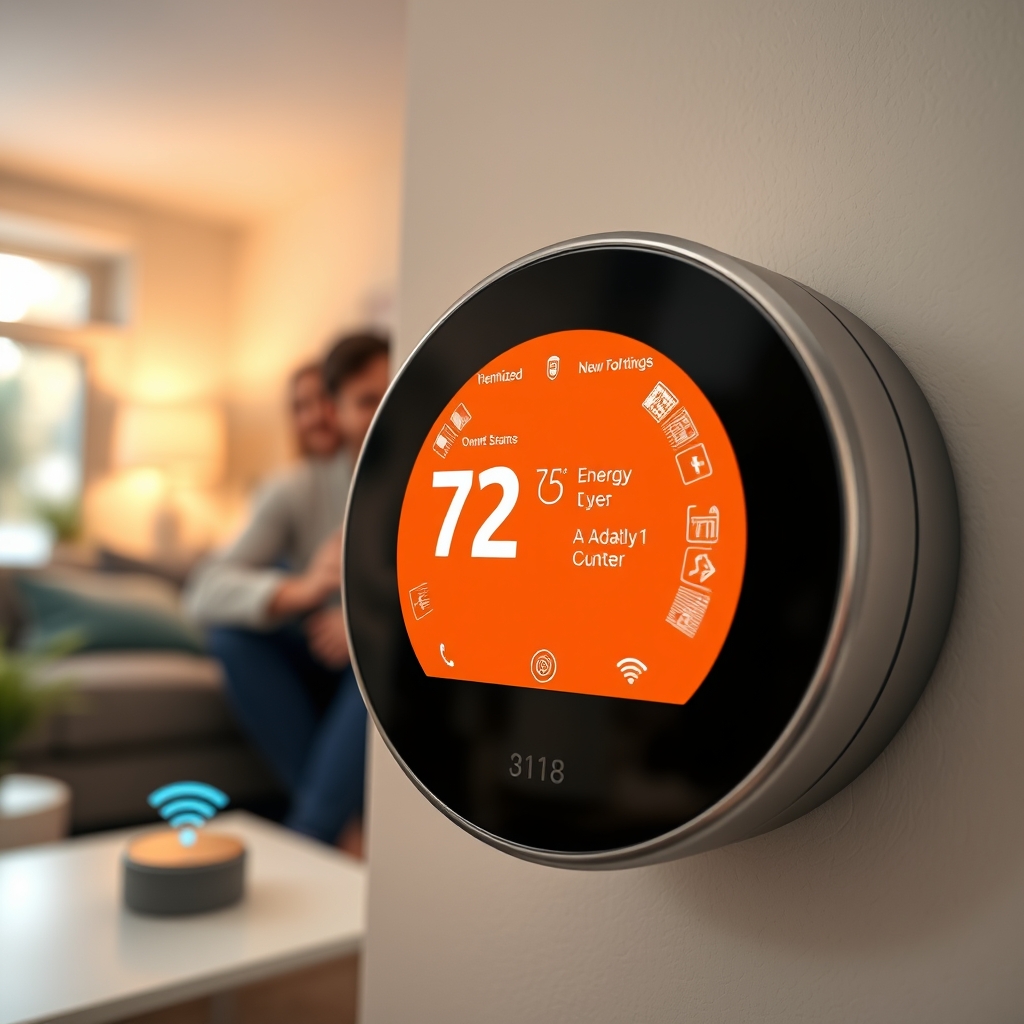 smart thermostat in action