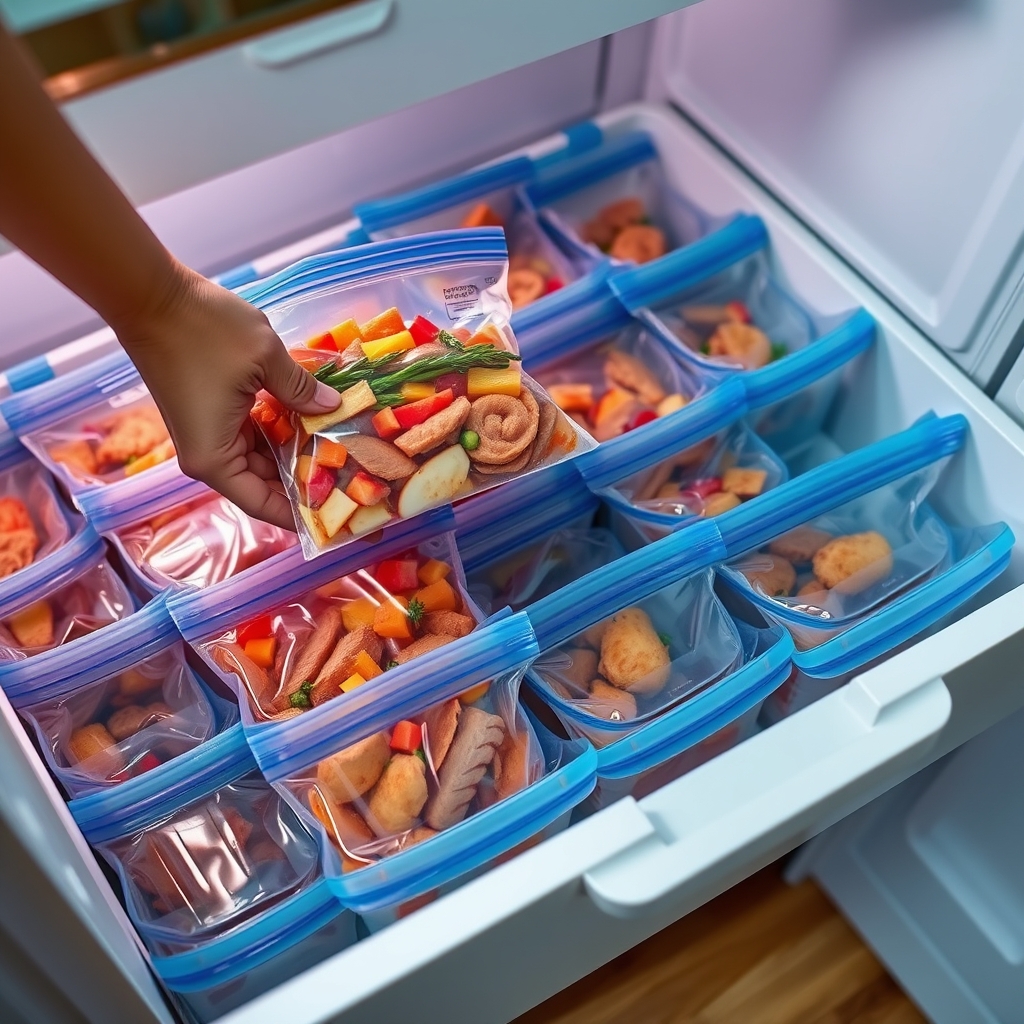 freezer bags in action