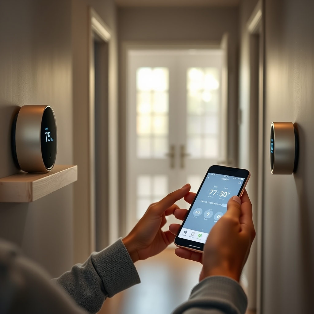 smart thermostat in action