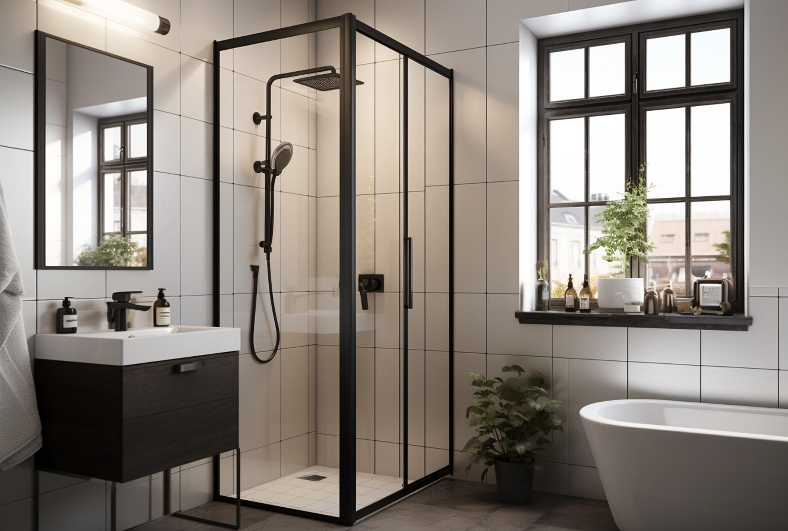 Walk-In Shower Conversion: 7 Best Ways to Get Waterproof, Low-Maintenance Results (Proven Guide) 1 small bathroom with modern style ai generated scaled TheHomeQuality