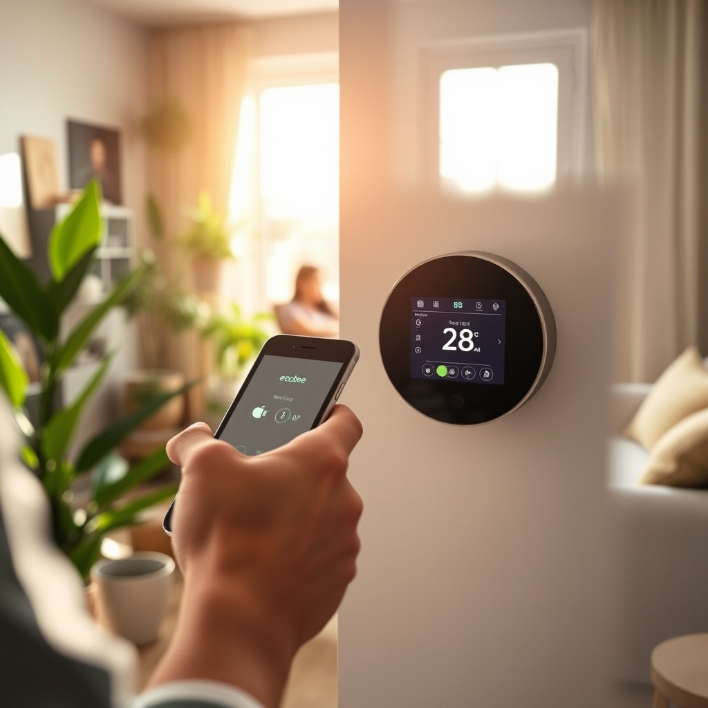 smart thermostat in action