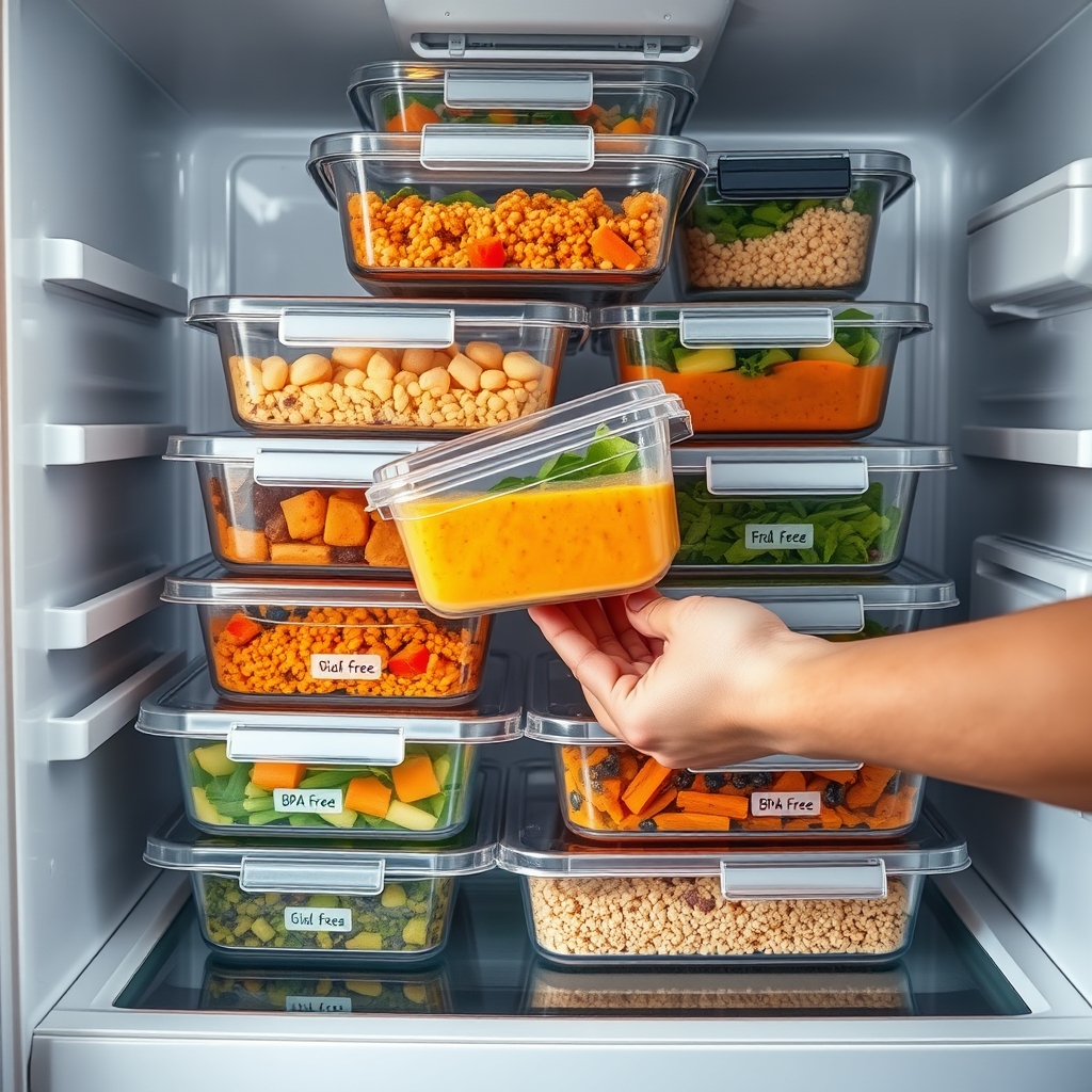 food containers in action