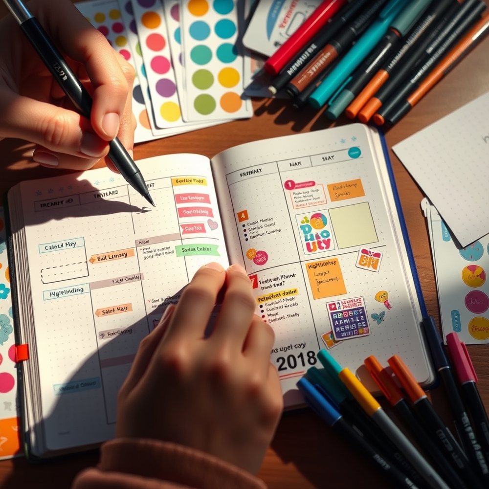 planner stickers in action