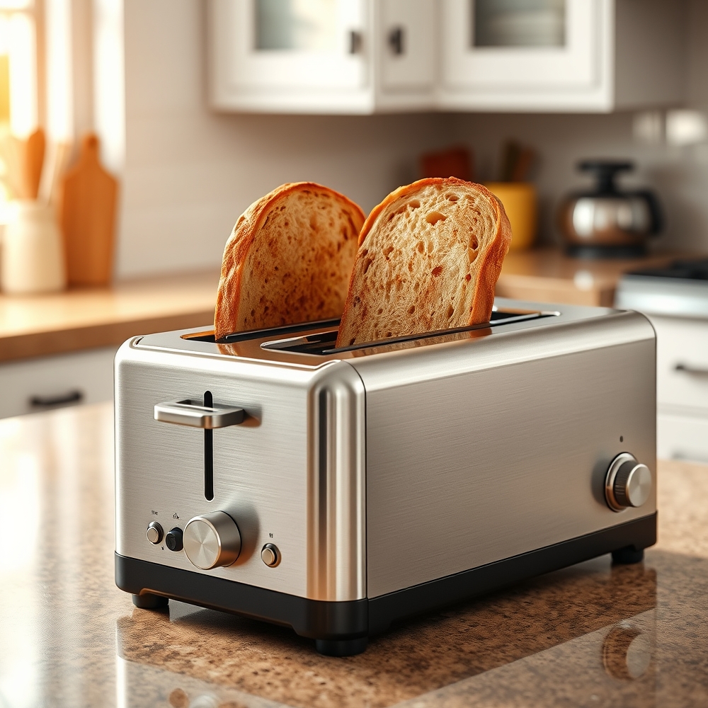 slim toaster in action