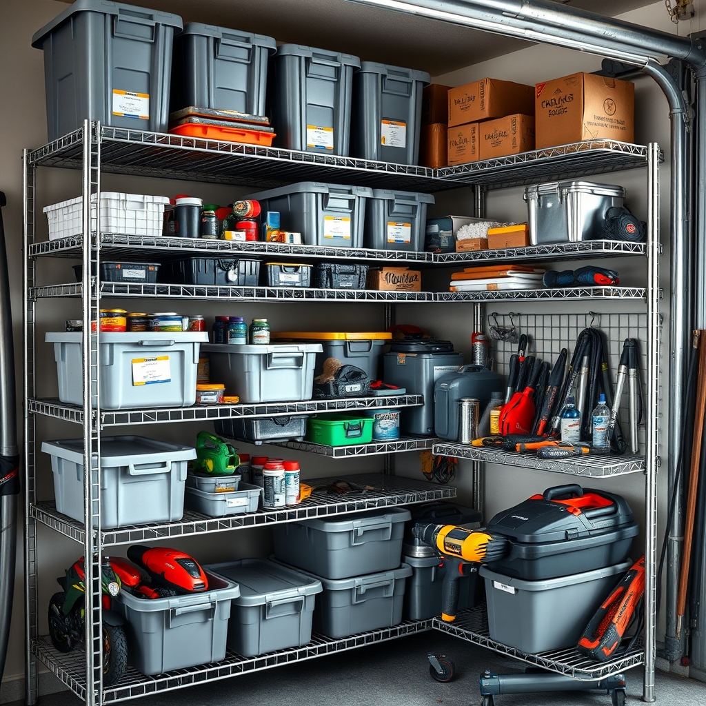 garage shelving in action