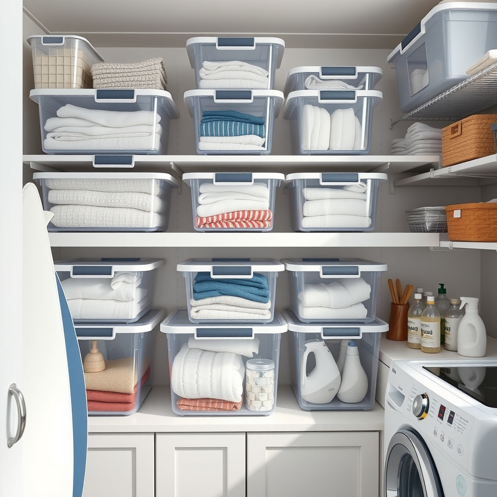 storage bins in action
