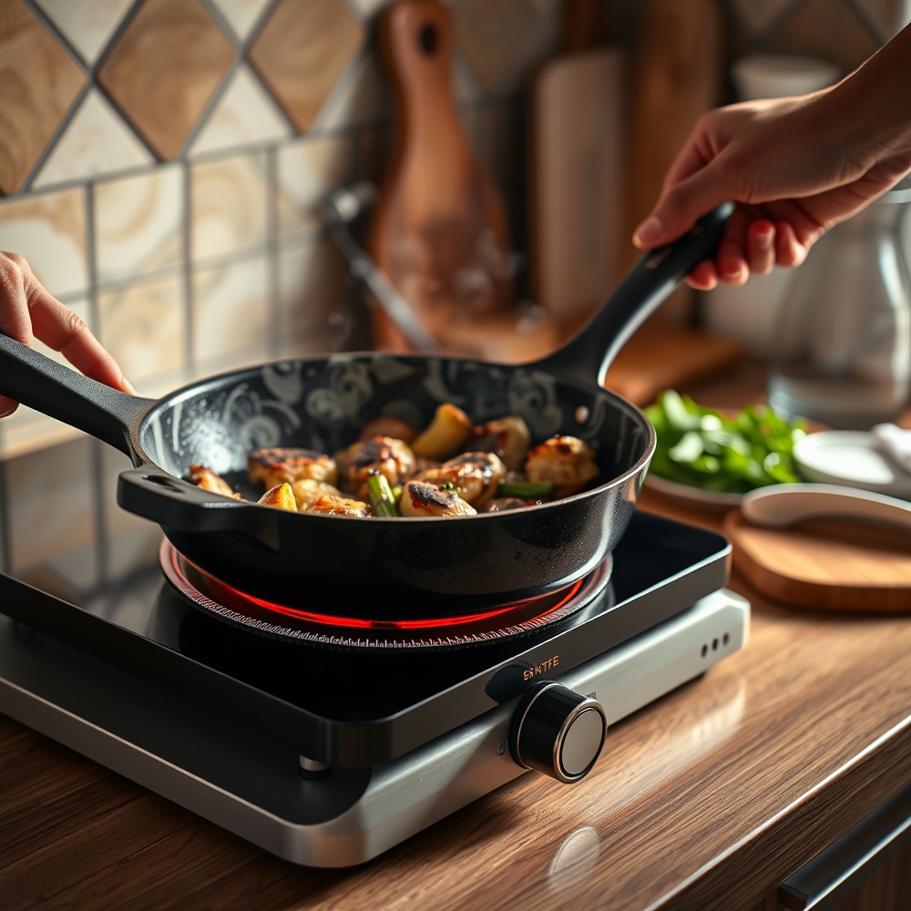 electric burner in action