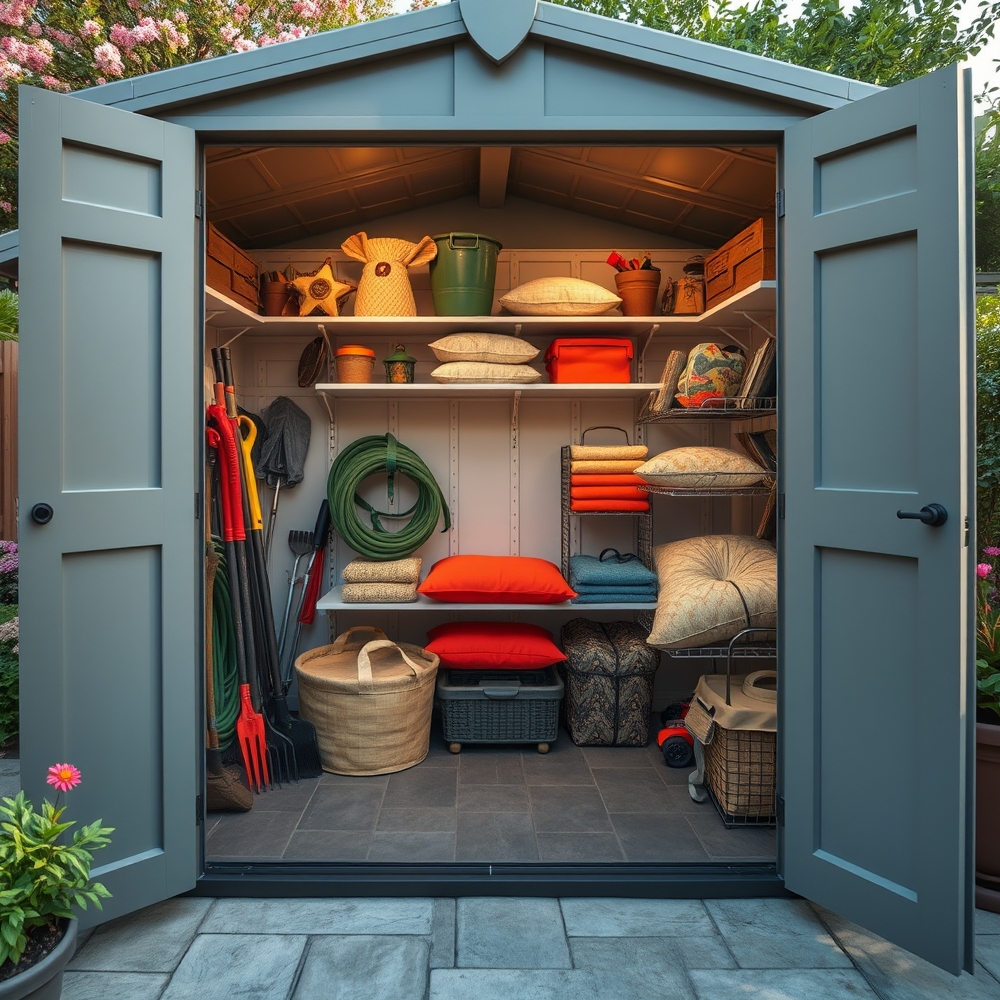 outdoor shed in action