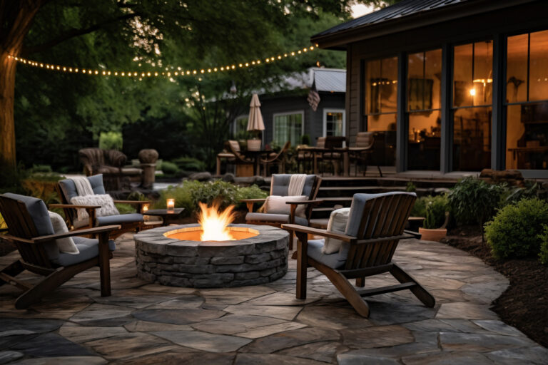 rustic patio furniture house deck with vegetation TheHomeQuality