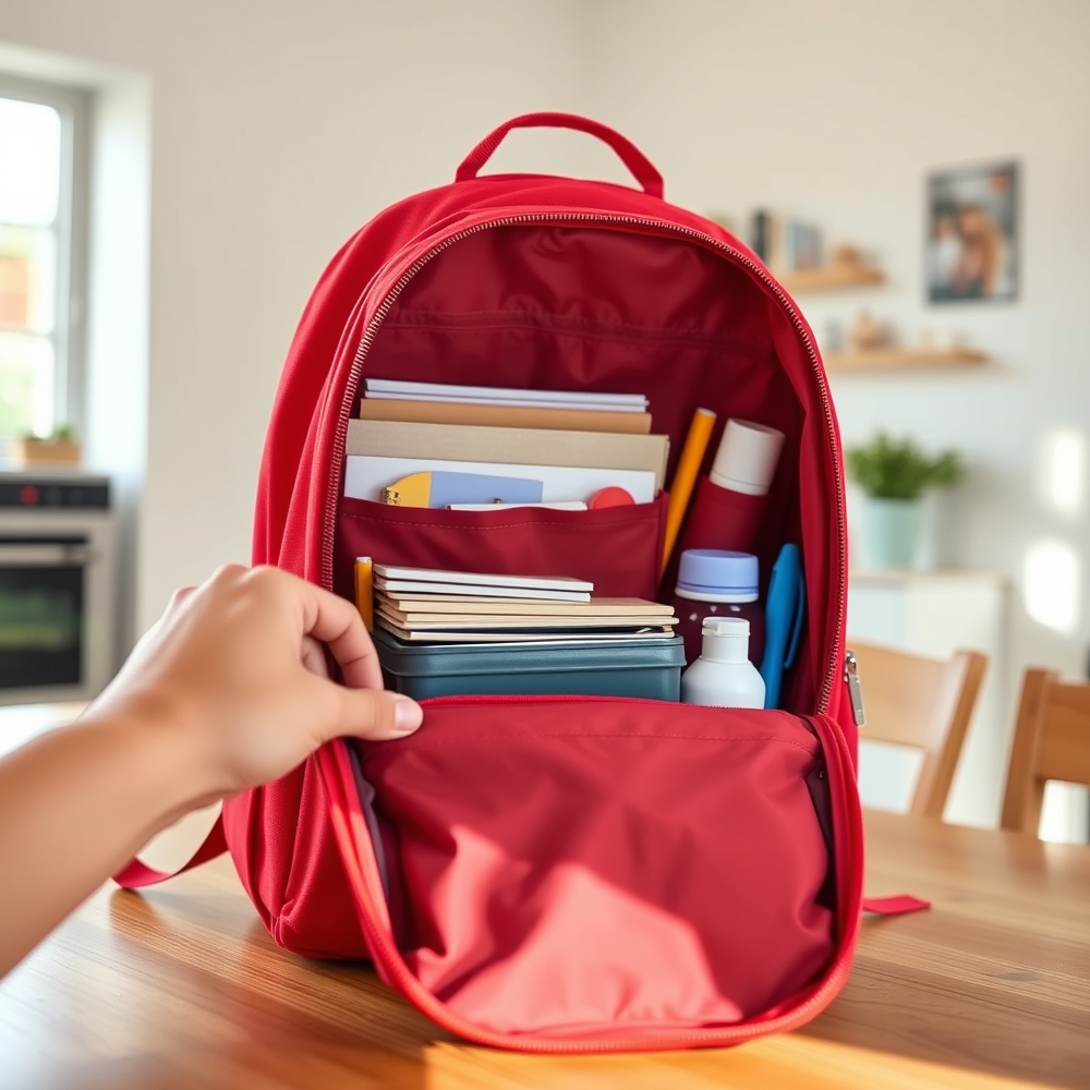 kids backpack in action