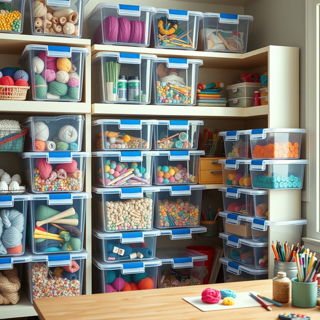 storage bins in action