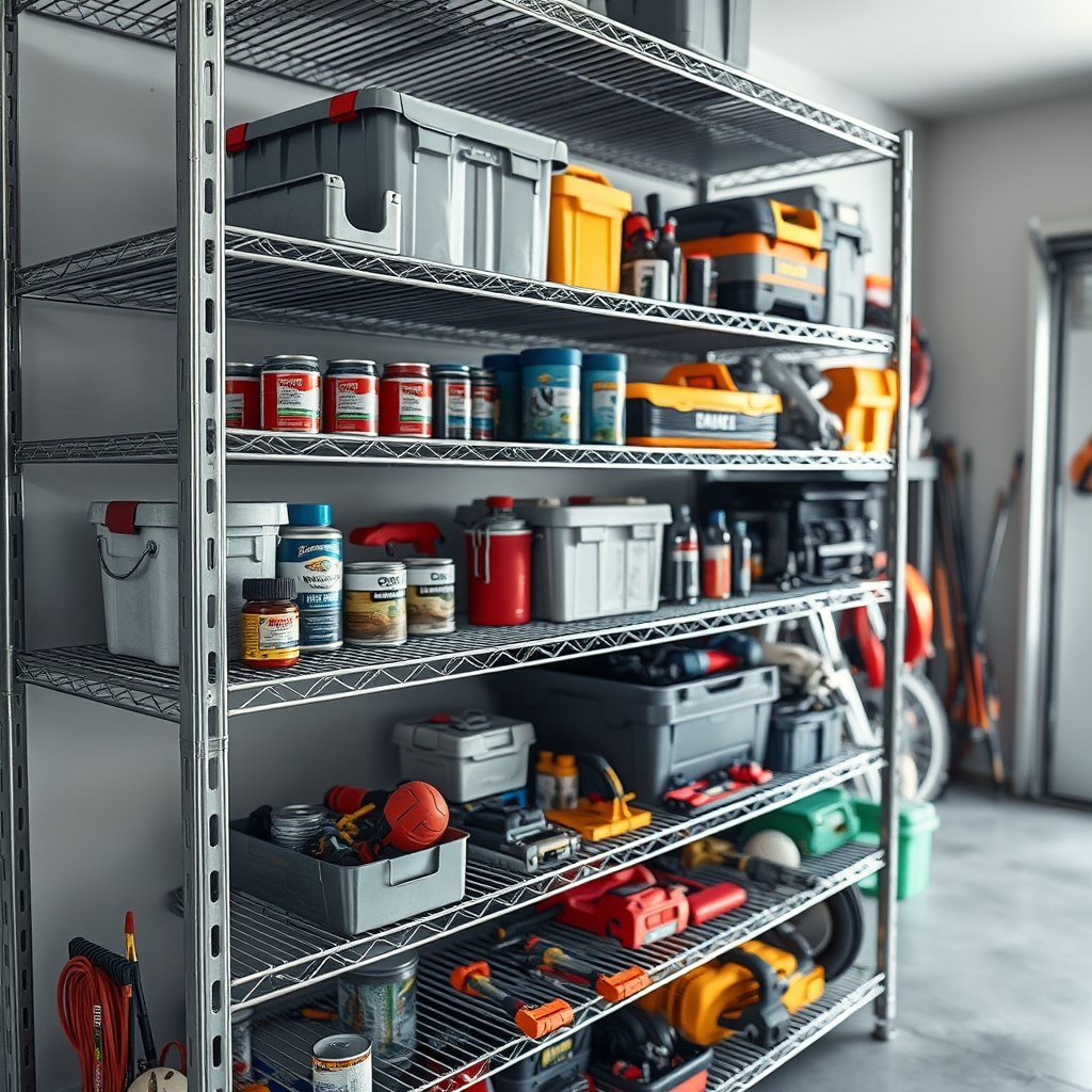 garage shelving in action