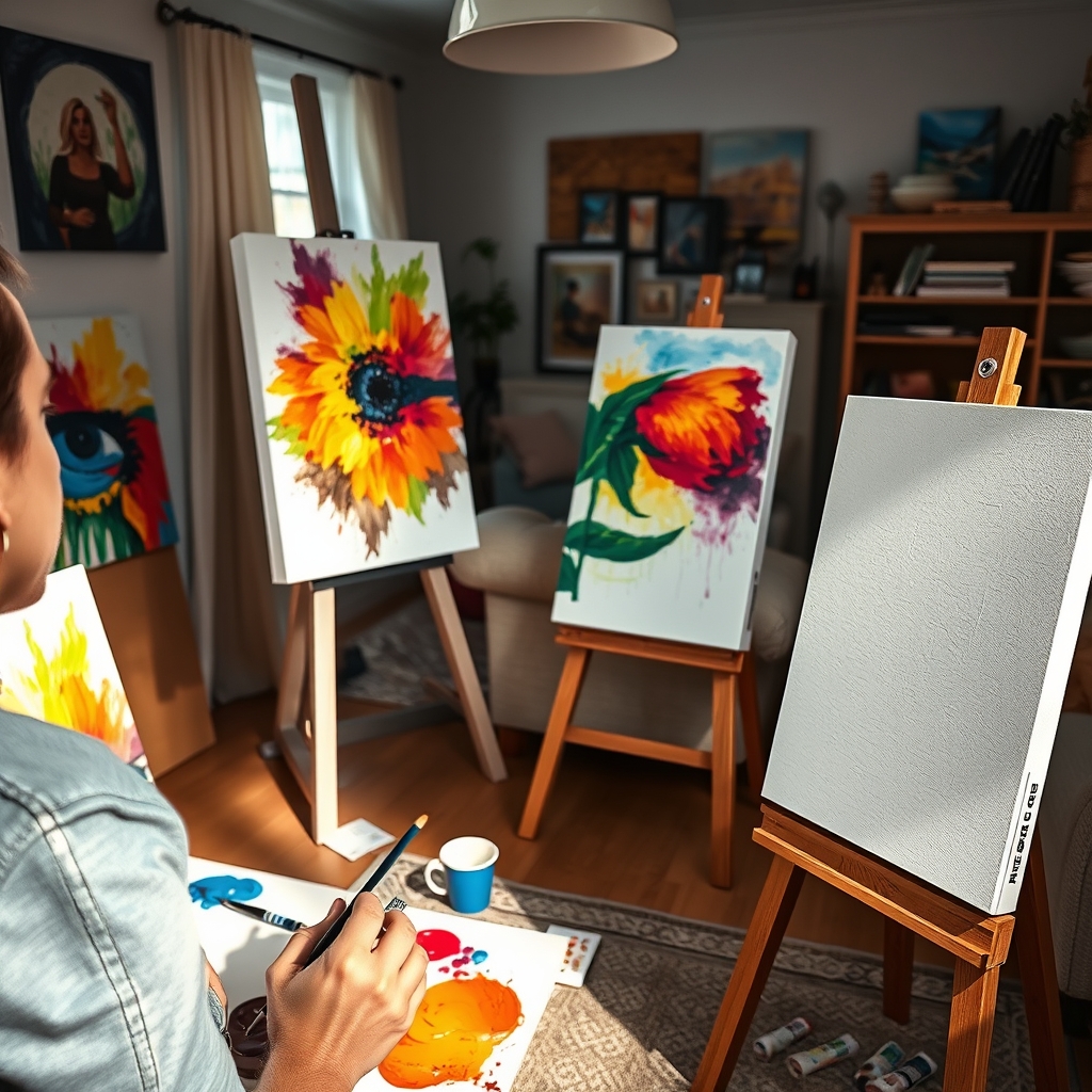 stretched canvas in action