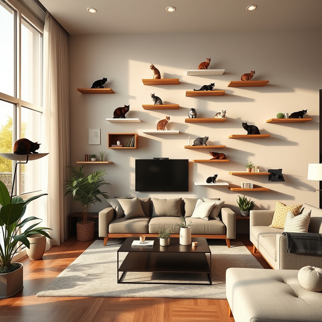 cat wall shelves mounted - Illustration 3