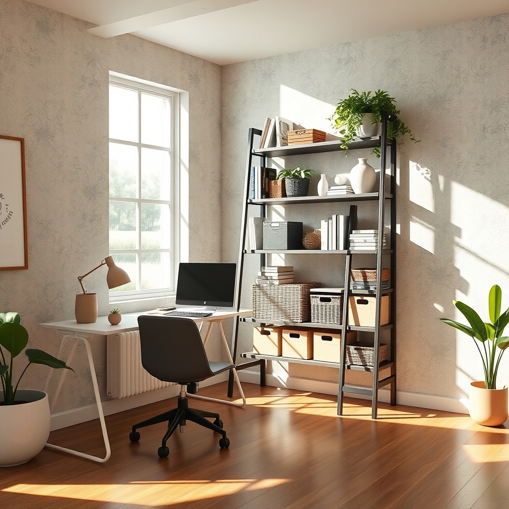 ladder shelf in action